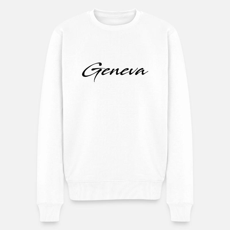 Geneva - Männer Premium Bio Pullover - Weiß