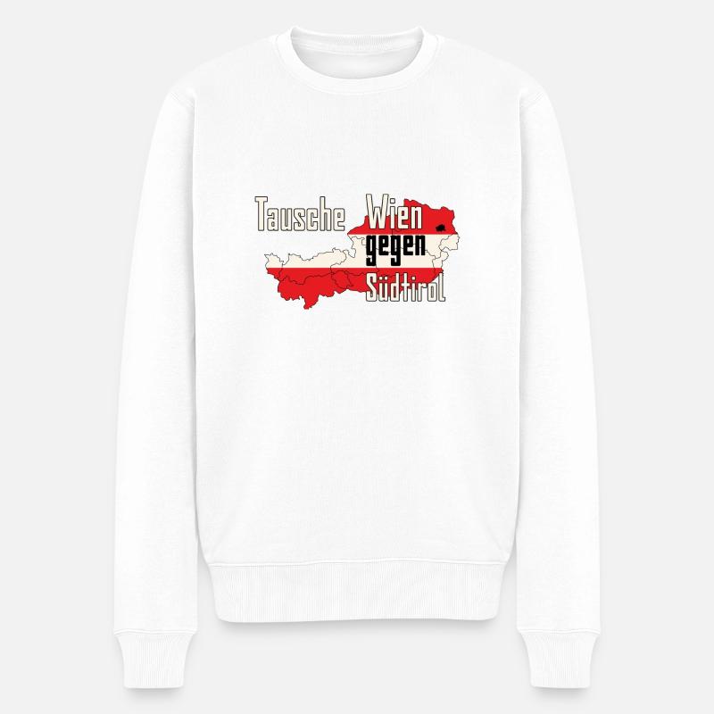 Tausche Wien gegen Südtirol - Männer Premium Bio Pullover - Weiß