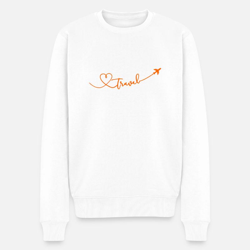 Amour de voyage avec avion - Pull Premium bio Homme - blanc