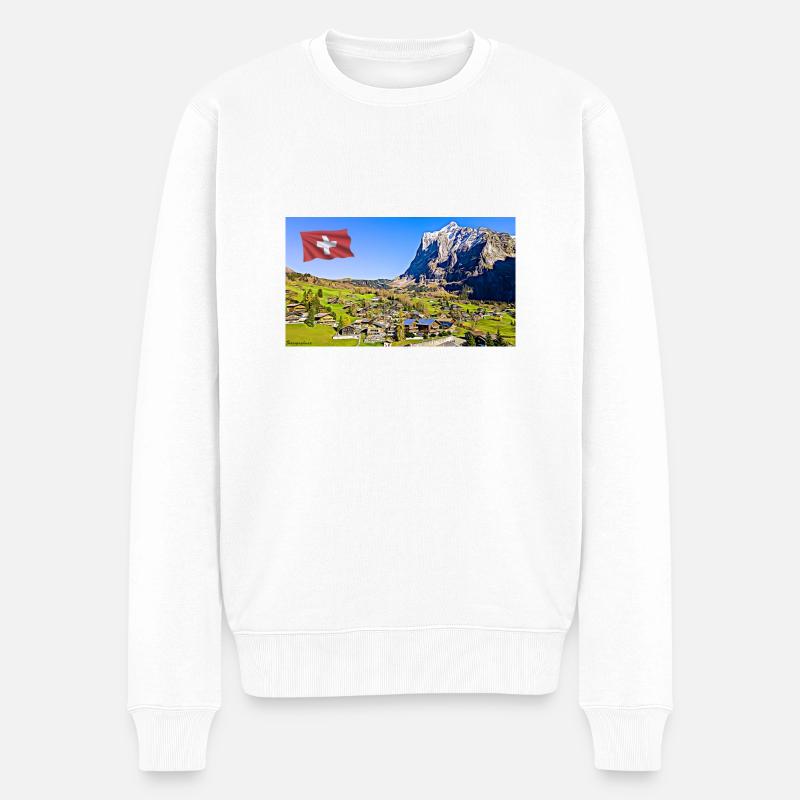 Grindelwald, Suisse. - Pull Premium bio Homme - blanc