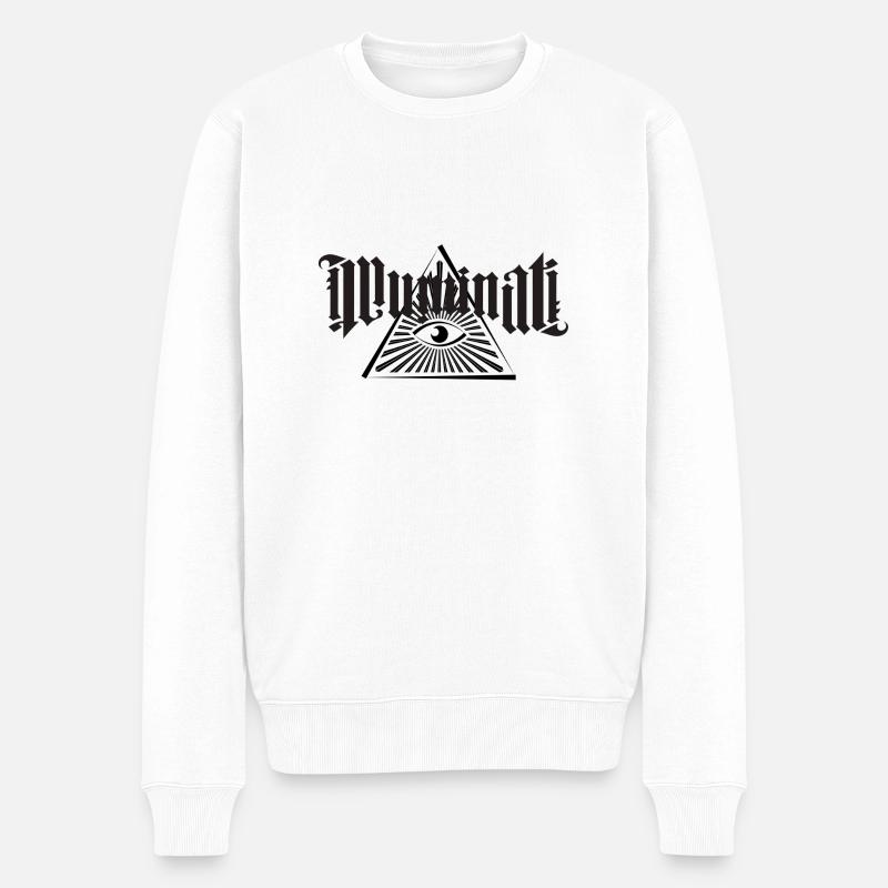 Illuminati - Männer Premium Bio Pullover - Weiß