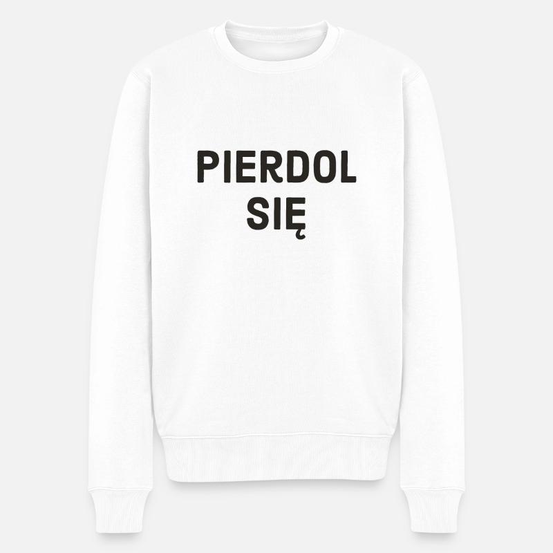 Polnisch Spruch polnische Sprache - Männer Premium Bio Pullover - Weiß