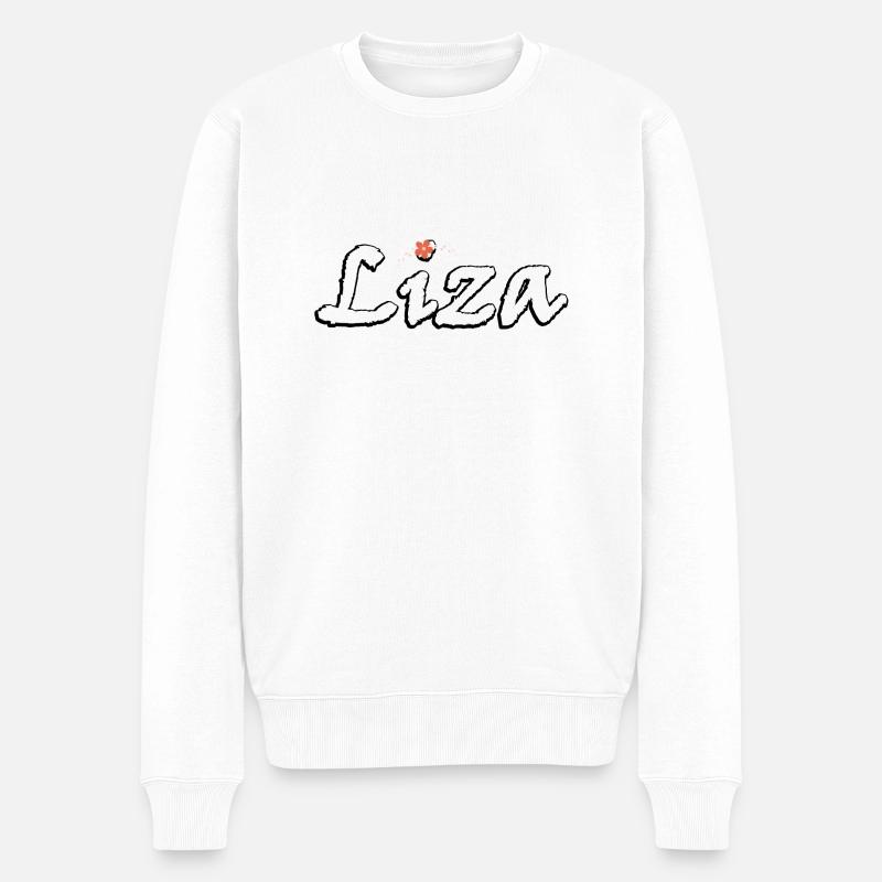 LIZA - Männer Premium Bio Pullover - Weiß