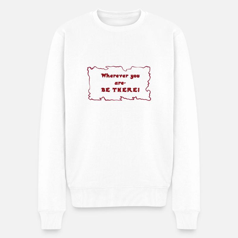 Soyez là ! - Pull Premium bio Homme - blanc