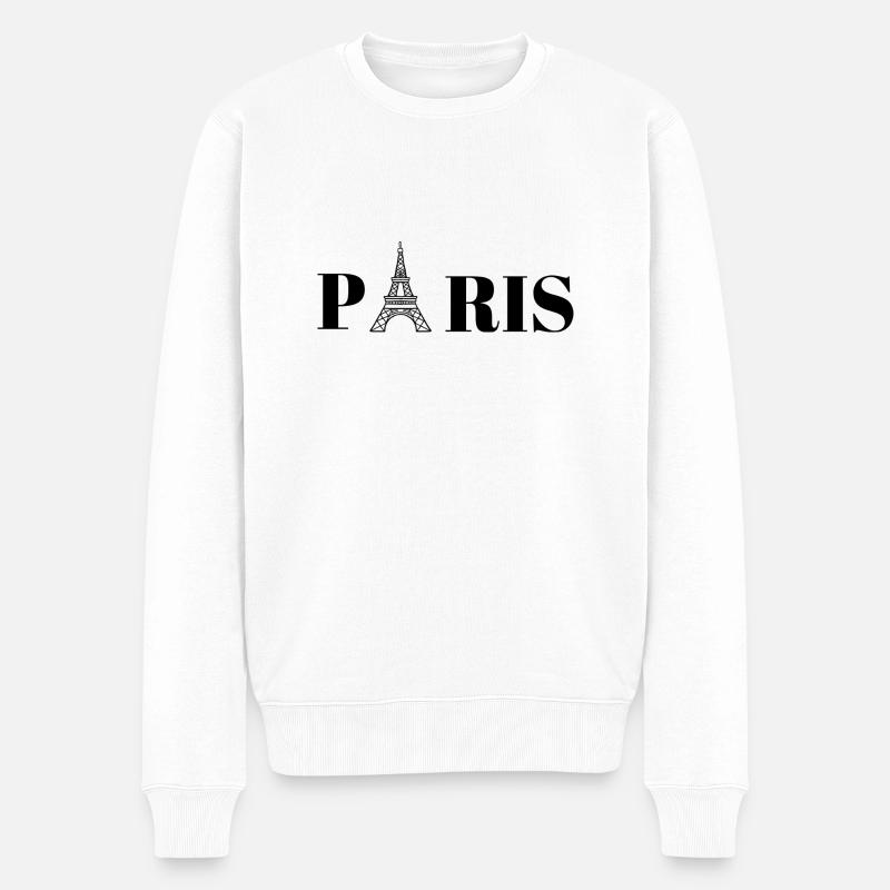 Eiffelturm Paris - Männer Premium Bio Pullover - Weiß
