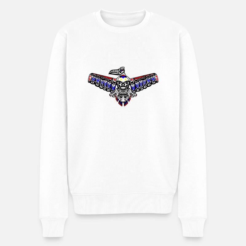 totem corbeau - Pull Premium bio Homme - blanc