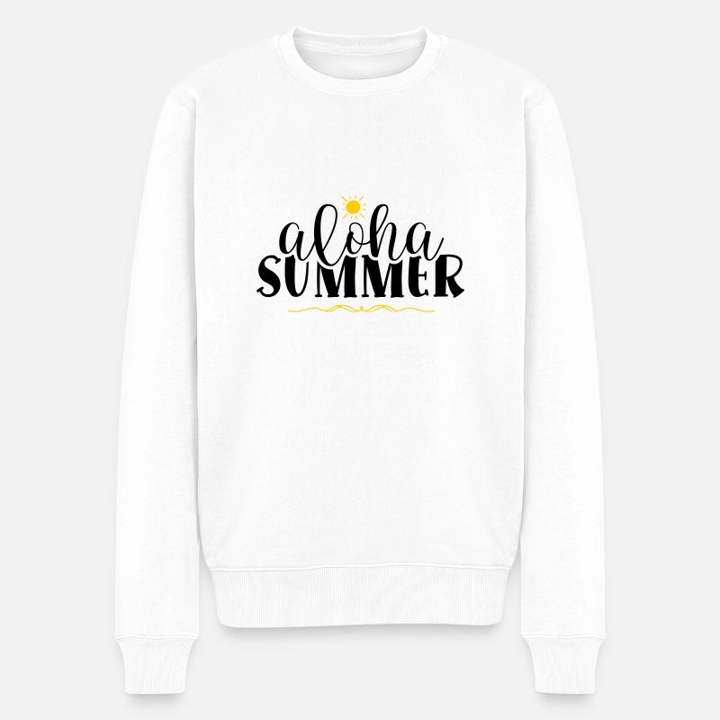 aloha summer - Männer Premium Bio Pullover - Weiß