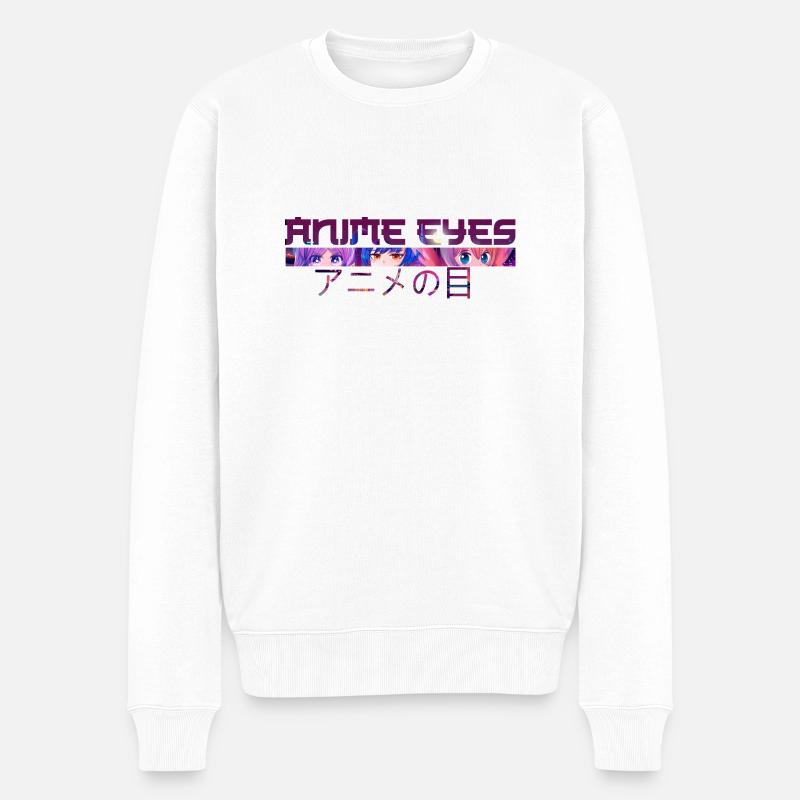 Anime Eyes - Comic - Tokyo - Männer Premium Bio Pullover - Weiß