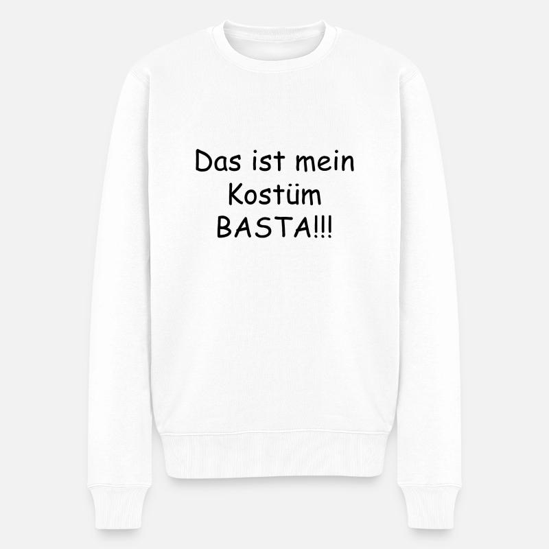 Das ist mein Kostüm schwarz - Männer Premium Bio Pullover - Weiß