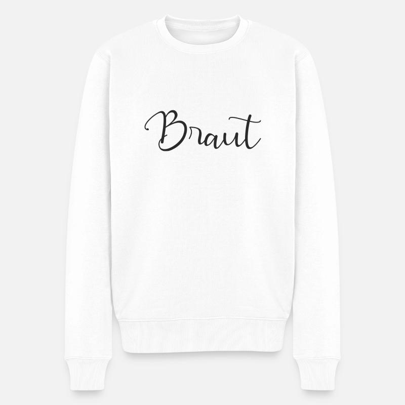 Braut - Männer Premium Bio Pullover - Weiß