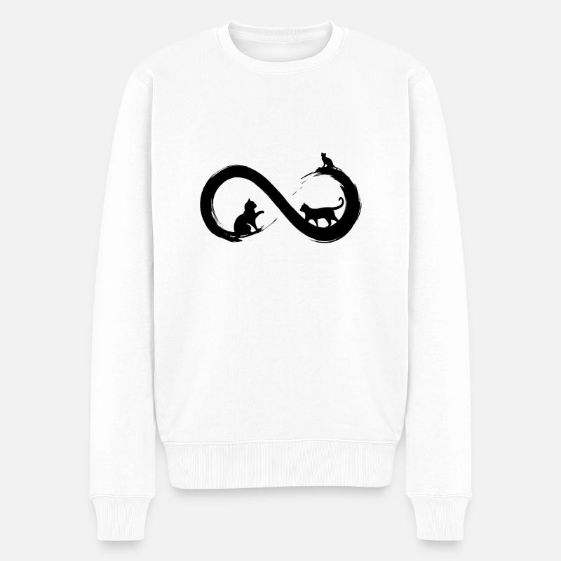 Chat à l’infini - Pull Premium bio Homme - blanc