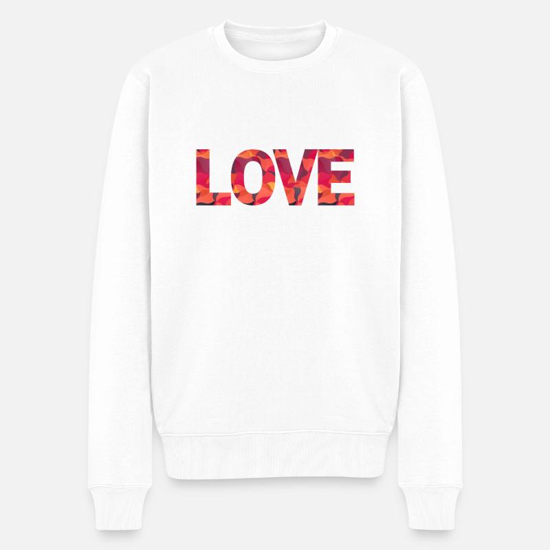 Love - Männer Premium Bio Pullover - Weiß