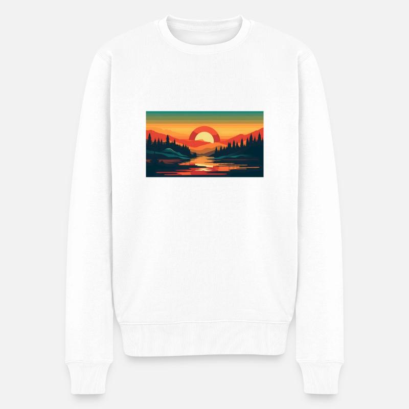 Canada Sunset - Männer Premium Bio Pullover - Weiß
