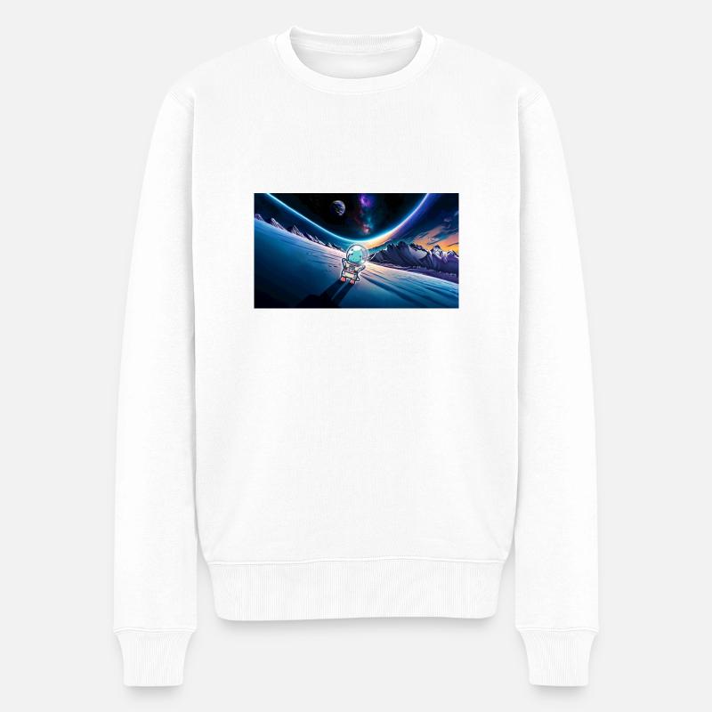 Hugadino astronaute Dino, mignon dinosaure - Pull Premium bio Homme - blanc