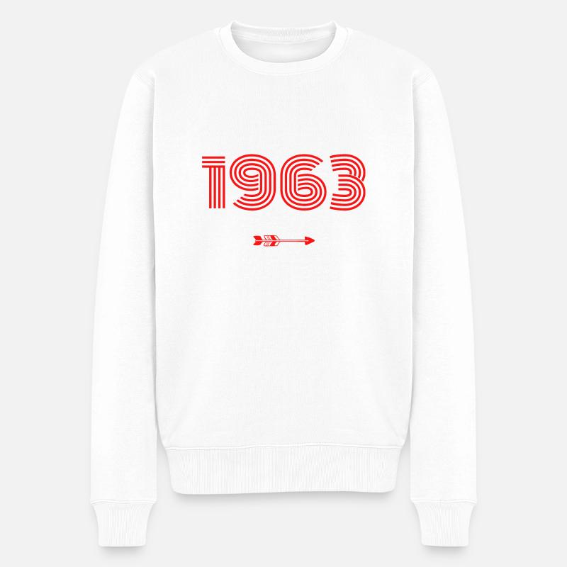 Né en 1963 - Pull Premium bio Homme - blanc