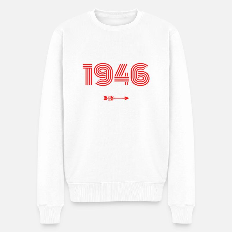 Né en 1946 - Pull Premium bio Homme - blanc