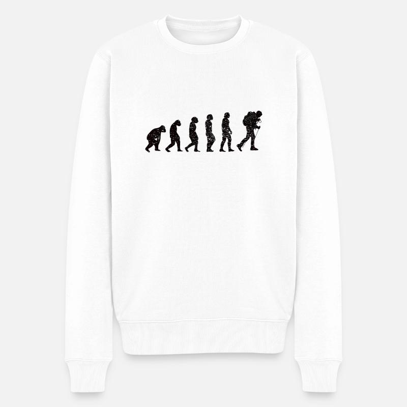 Wandern Bergwanderer Wanderung Bergwandern - Männer Premium Bio Pullover - Weiß