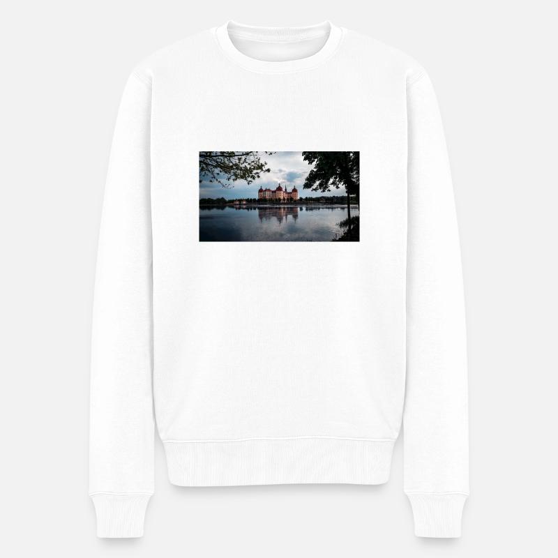 Moritzburger Schloss Dresden Sachsen - Männer Premium Bio Pullover - Weiß