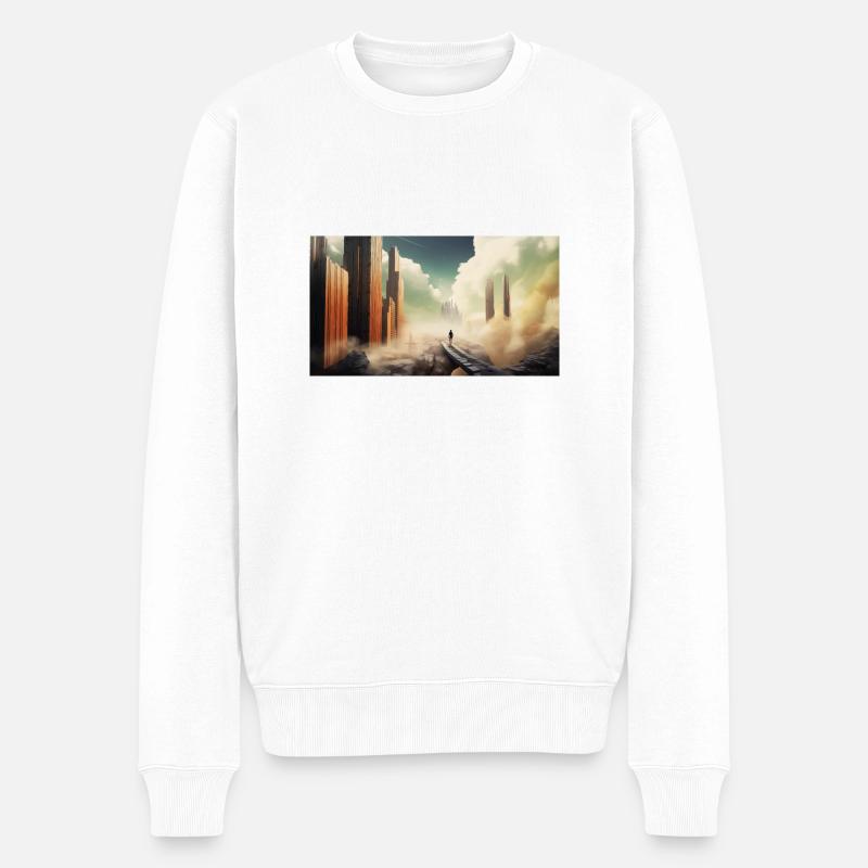 Skyline from heaven - Männer Premium Bio Pullover - Weiß