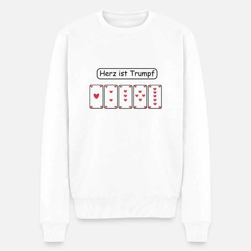 Le cœur est l’atout - Pull Premium bio Homme - blanc