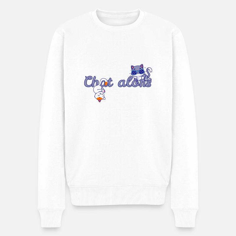 Chat alors - Pull Premium bio Homme - blanc