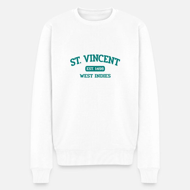 Saint-Vincent - Kingstown - Caraïbes - Antilles - Pull Premium bio Homme - blanc
