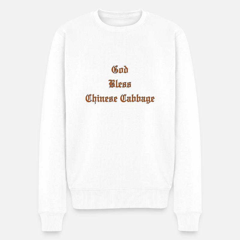 GodBlessChineseCabbage - Männer Premium Bio Pullover - Weiß