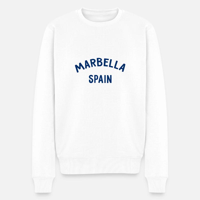 Marbella Spain Spanien Espana - Männer Premium Bio Pullover - Weiß