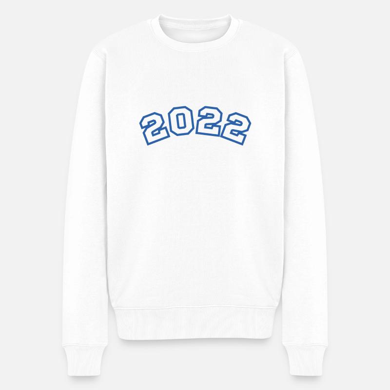2022 bleu sport - Pull Premium bio Homme - blanc