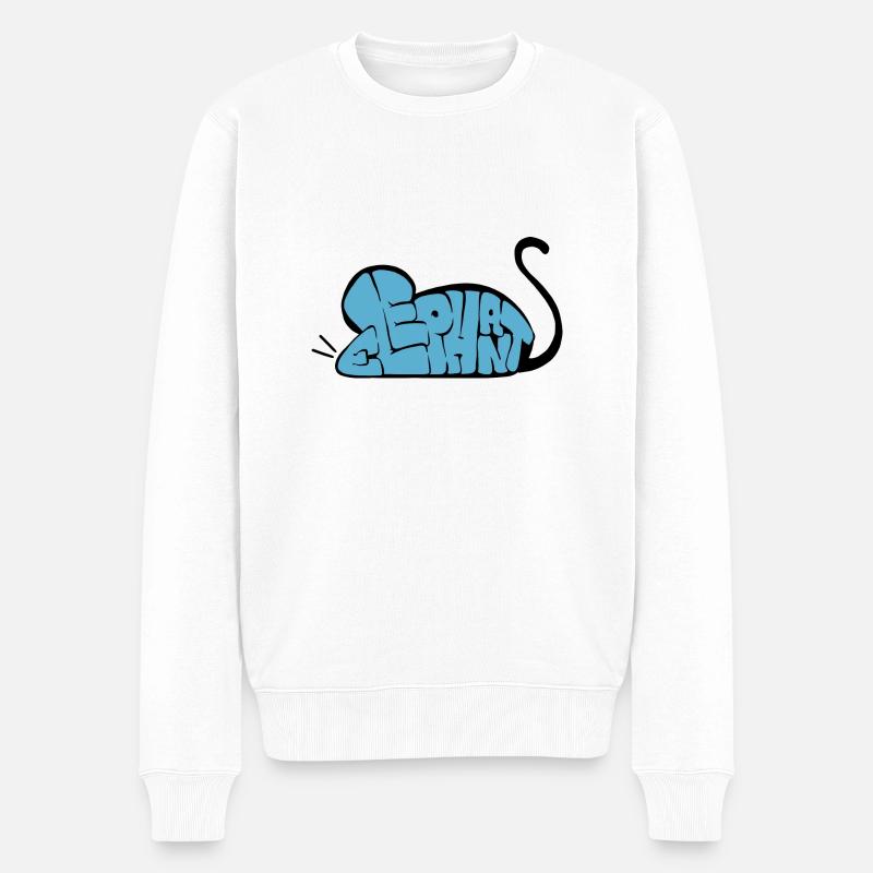 Graff Maus-Elefant - Männer Premium Bio Pullover - Weiß