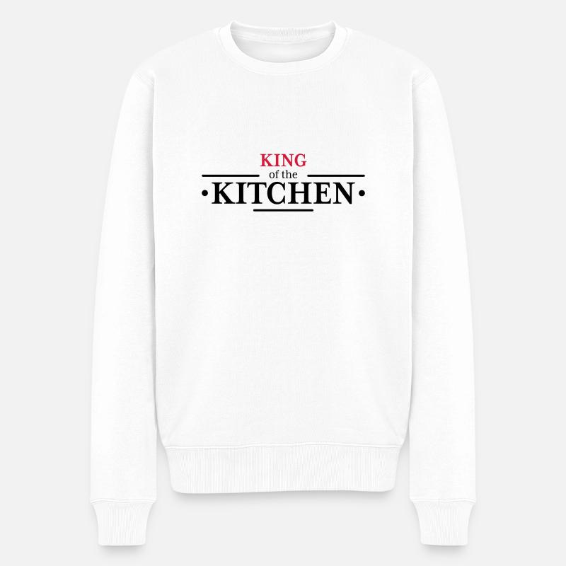 King of the Kitchen - Männer Premium Bio Pullover - Weiß