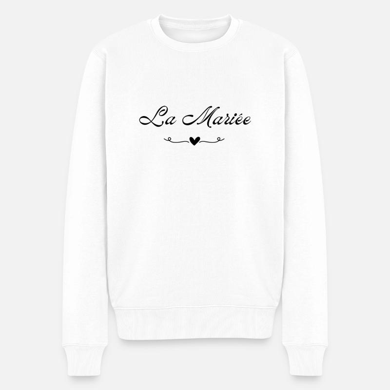 Das Brautherz - Männer Premium Bio Pullover - Weiß