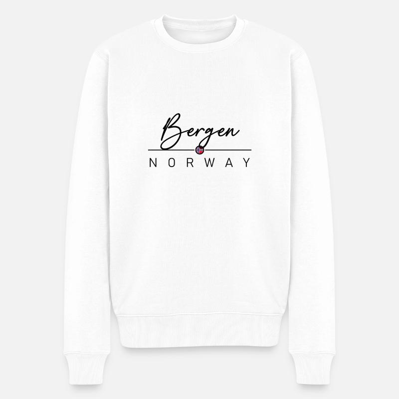 Norwegen - Bergen - Norge - Norway - Männer Premium Bio Pullover - Weiß
