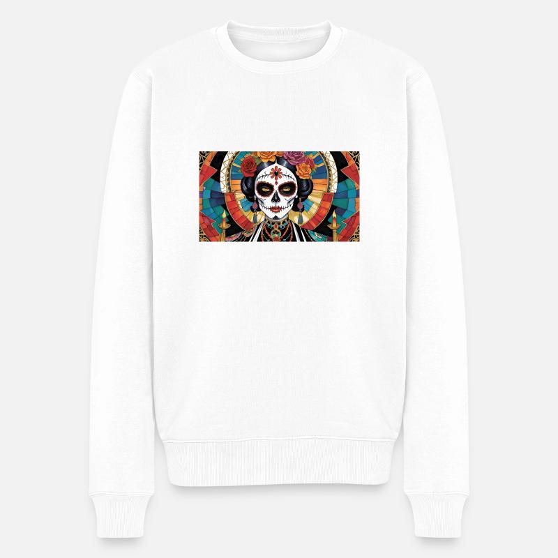 LA CATRINA DELUXE - Pull Premium bio Homme - blanc