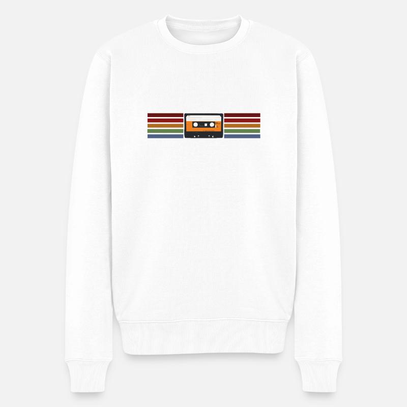 Style rétro de cassette analogique - Pull Premium bio Homme - blanc