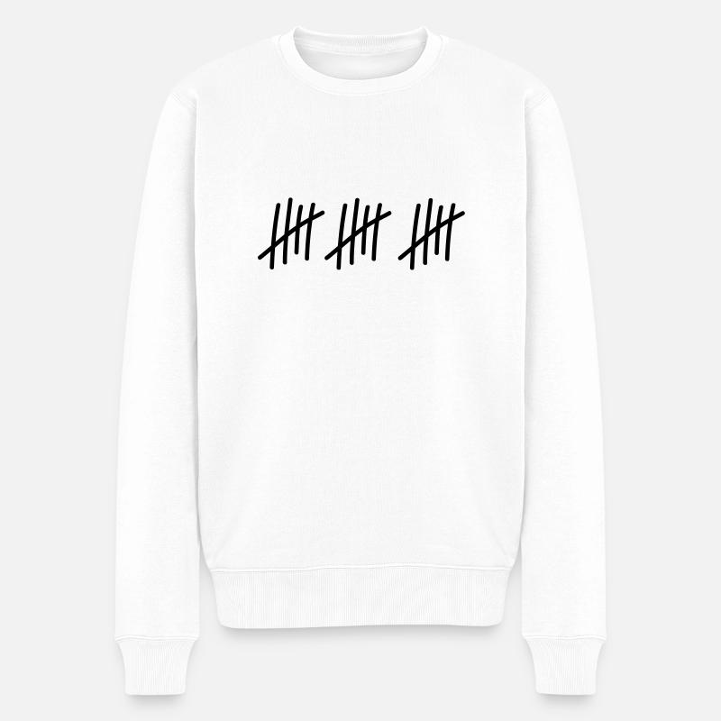 15 Striche // 15 Mal // Geburtstag // Geschenk - Männer Premium Bio Pullover - Weiß