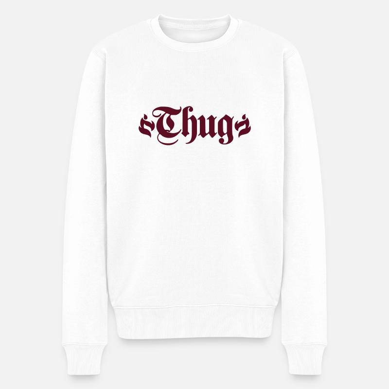 thug - Männer Premium Bio Pullover - Weiß