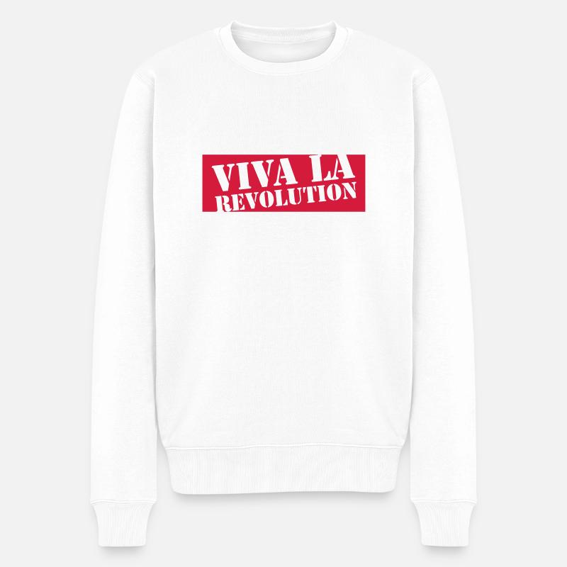 viva_la_revolution - Männer Premium Bio Pullover - Weiß