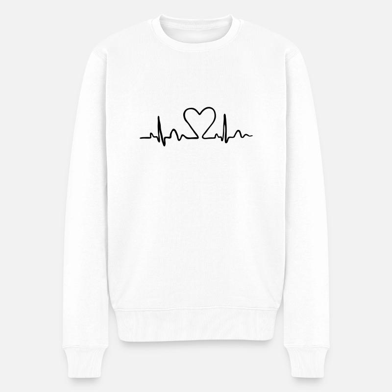 Courbe en forme de coeur - Pull Premium bio Homme - blanc