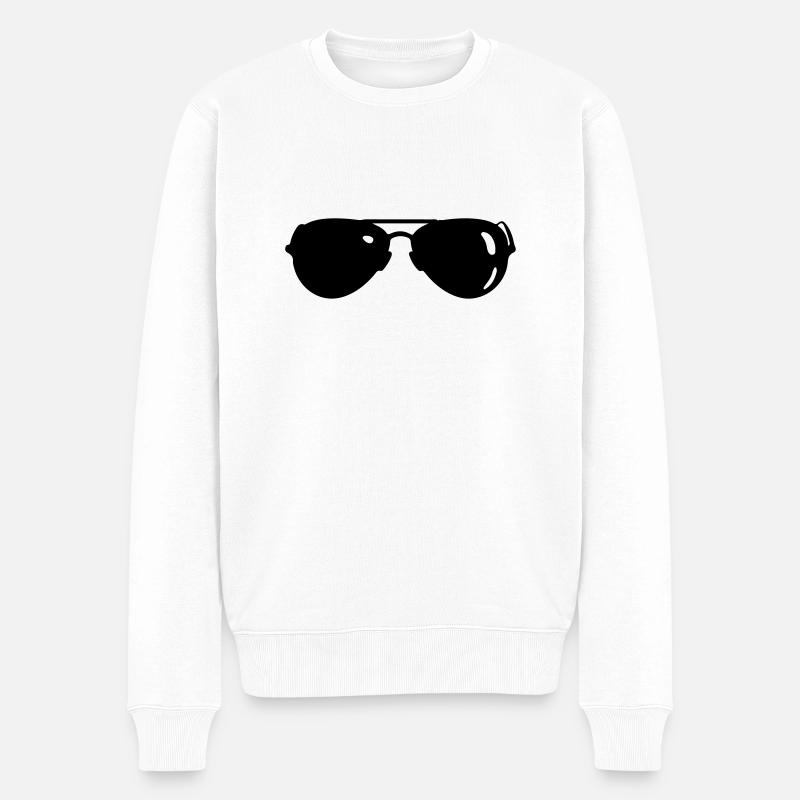 sunglasses - Männer Premium Bio Pullover - Weiß