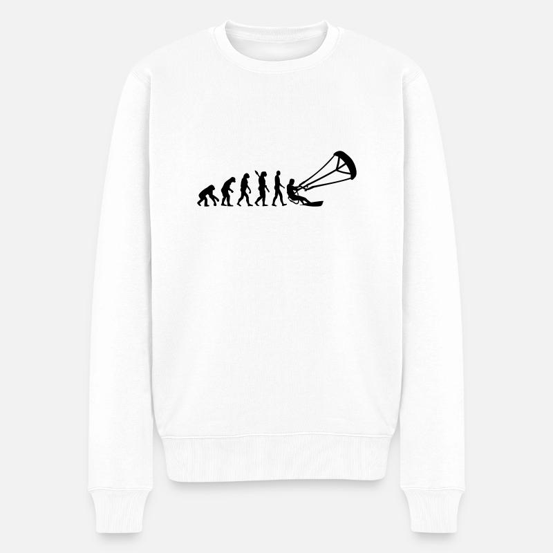 Kitesurfen - Männer Premium Bio Pullover - Weiß