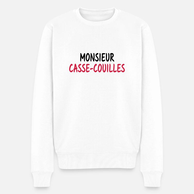 Monsieur casse couilles - Pull Premium bio Homme - blanc
