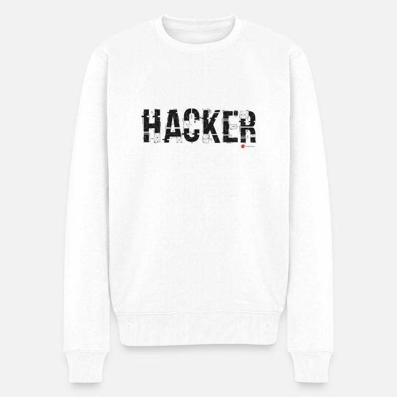 Hacker - Männer Premium Bio Pullover - Weiß