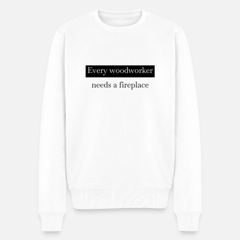 cutter carpentry statement carpenter hearbeat - Männer Premium Bio Pullover - Weiß