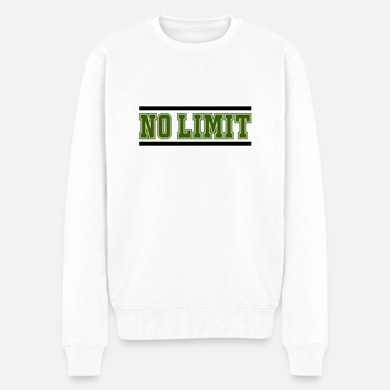 no limit - Männer Premium Bio Pullover - Weiß