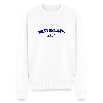 Westerland - Sylt - Mer du Nord - Ancre - Mouette - Île - Pull Premium bio Homme - blanc - Devant - Thijin (182cm)
