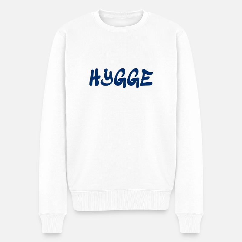 Hygge - Dänische Tradition - Lebensgefühl - Nett - Männer Premium Bio Pullover - Weiß