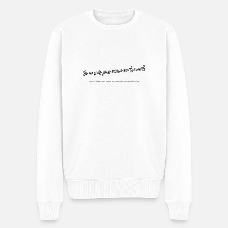 Arbeitssüchtiger - Männer Premium Bio Pullover - Weiß
