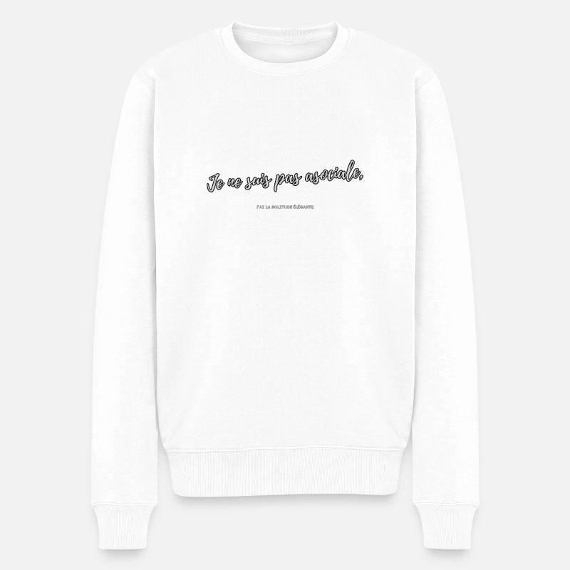 Asozial - Männer Premium Bio Pullover - Weiß