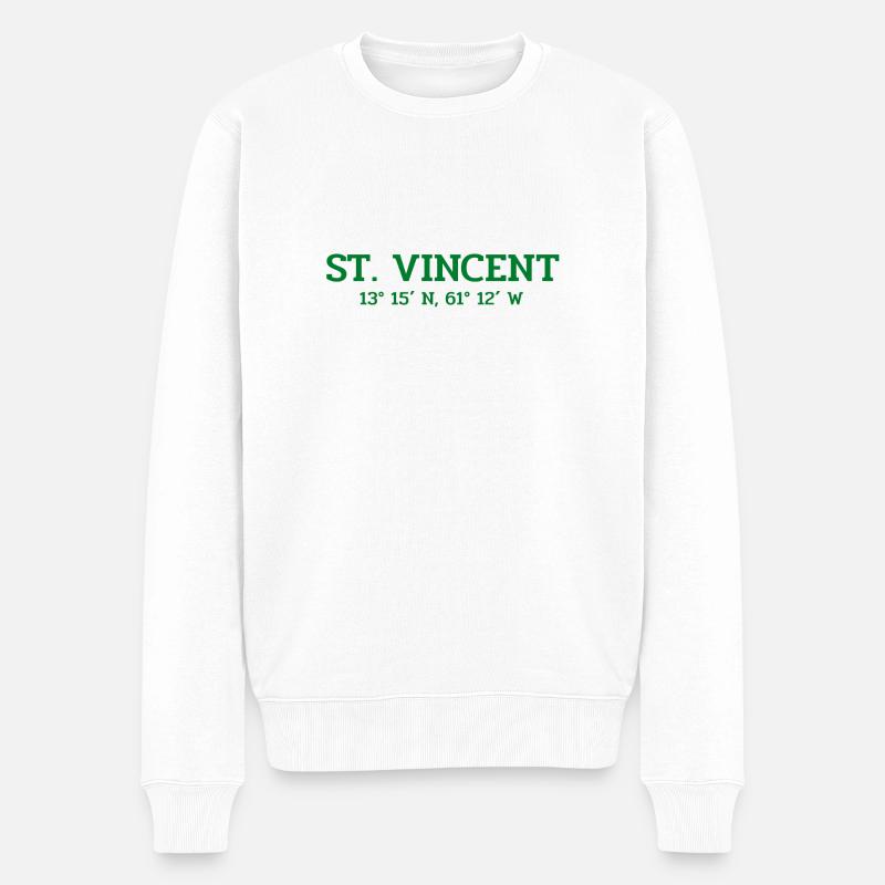 Saint-Vincent coordonne Koordinaten West Indies - Pull Premium bio Homme - blanc